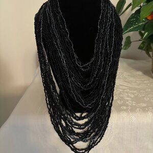 Beautiful Blackish Beaded Necklace (18") for any occasion